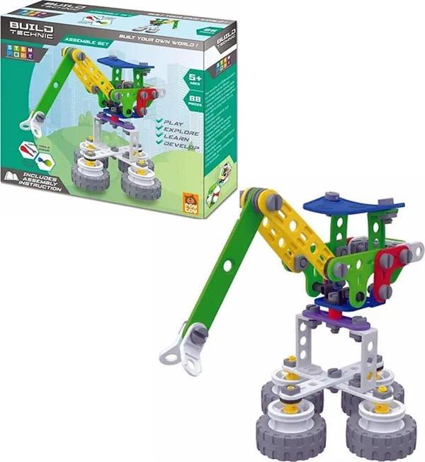 Build Technic Set, 88 Parça Tak-Sök Yüksek Vinç Block Yapı Seti - Image 1