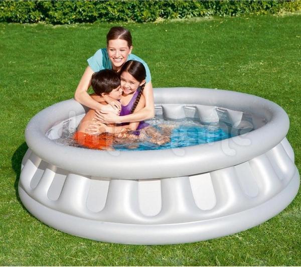 Su Pompalı-Bestway 51080,Mega Gri Metalik Şişme Havuz-152x43cm - Image 1