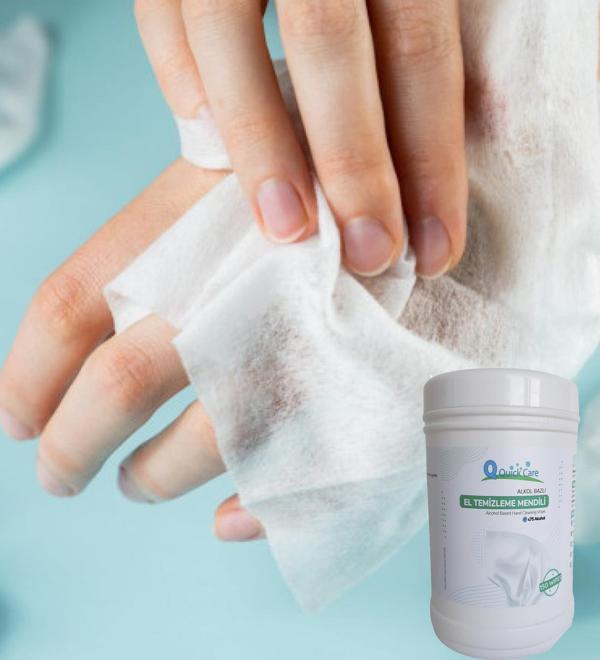QUICKCARE Dezenfektanlı Hijyenik El Temizleme Mendili 150 Yaprak - Image 1