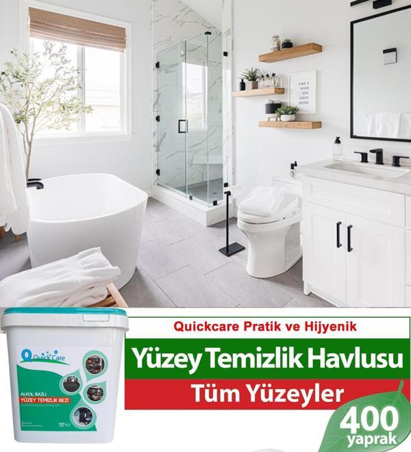 QUICKCARE Dezenfektanlı Yüzey Temizlik Havlusu 400 Yaprak- Limon Kokulu  - Image 1
