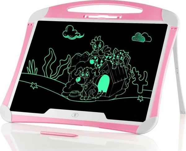 20 Inch, Kalemli LCD Dijital Çizim-Eğitim Yazı Tableti, Dijital Çizim Pedi-20 inç, Pembe - Image 1