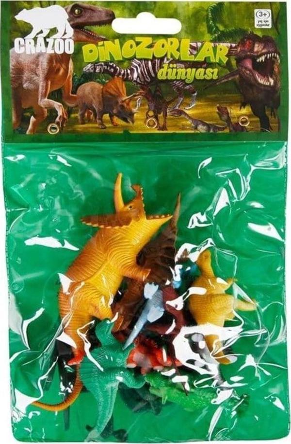 Crazoo Dinozorların Dünyası Poşetli Hayvan Oyun Seti 07051 Kahverengi - Image 1