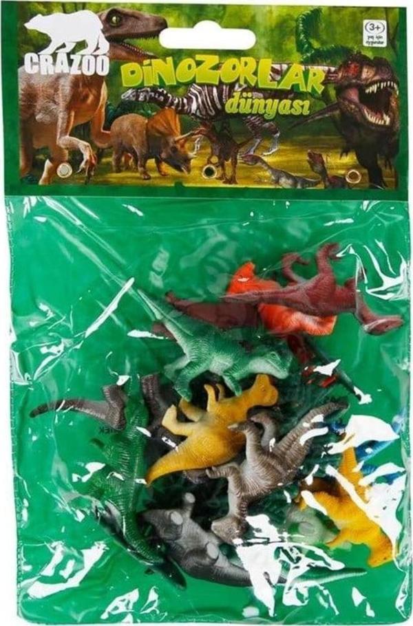 Crazoo Dinozorların Dünyası Poşetli Hayvan Oyun Seti 07051 Turuncu - Image 1