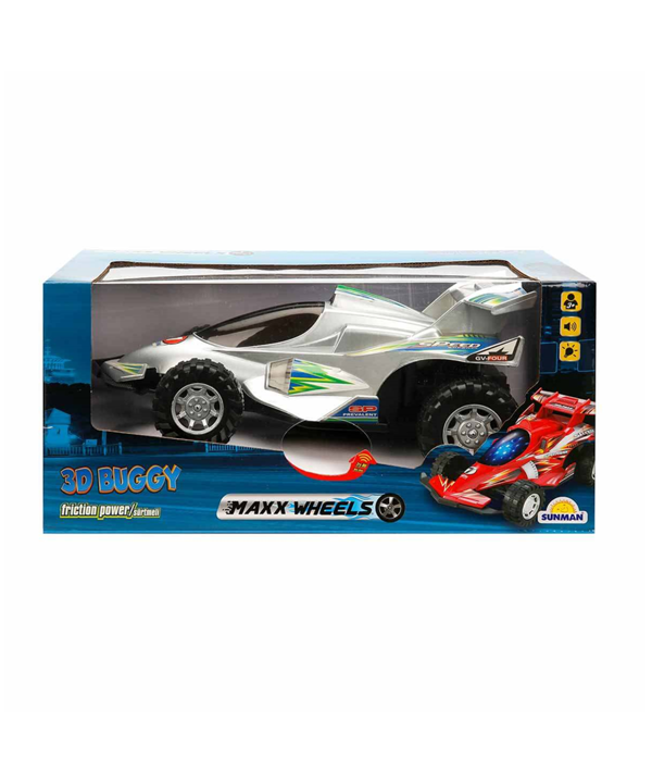 Maxx Wheels Sesli ve Işıklı 3D Buggy Sürtmeli Araba 00996 Gri - Image 1