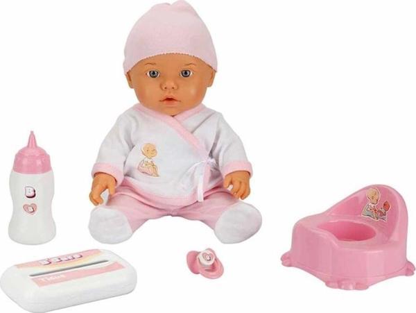 Bebelou Altını Islatan Aksesuarlı Bebek 35cm Konuşan Bebek 22108 Pembe - Image 1