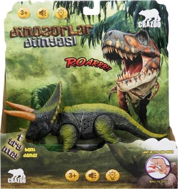 Sunman Sesli ve Işıklı Dinozor Çeşitleri 61711 Yeşil Renk - Image 1