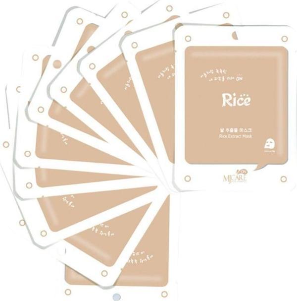 MjCare On Rice Extract Mask - Pirinç Özlü Yüz Maskesi 10'lu - Image 1
