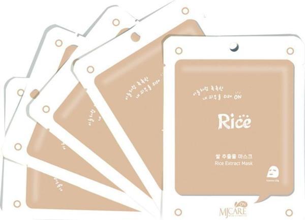 MjCare On Rice Extract Mask - Pirinç Özlü Yüz Maskesi 5'li - Image 1