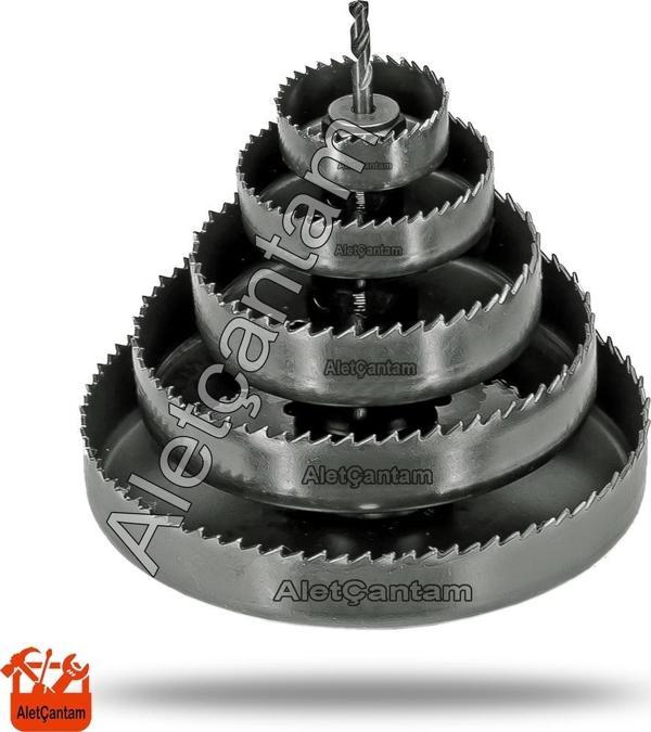 Matkap Ahşap Panç Seti Sunta Delik Açma Takımı Büyük Boy 8 Parça 64 - 127 MM Arası 5 Testere - Image 1