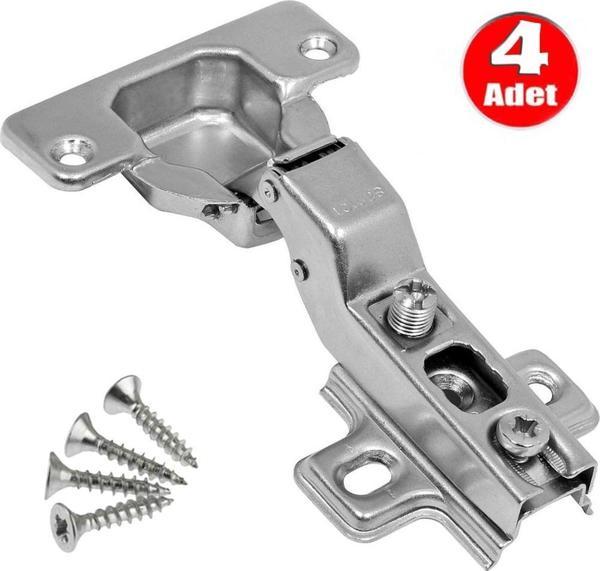 Samet Mobilya Menteşesi Dolap Kapak Tas Menteşe 4 Adet - Yarım Deve Tip - Image 1