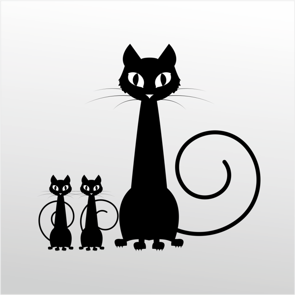 Folyo Sticker Aile Kedisi 40cm Uzunluk - Image 1