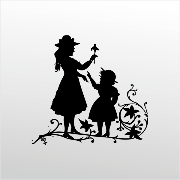 Folyo Sticker Anne Ve Kızı 70cm Uzunluk - Image 1