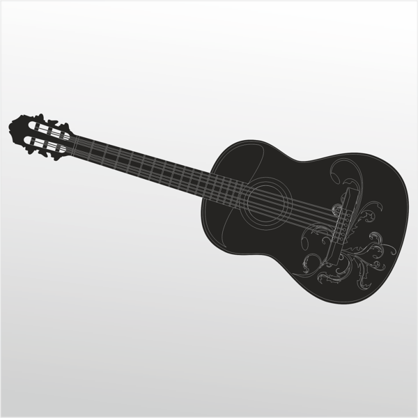Folyo Sticker Gitar 30cm Uzunluk - Image 1