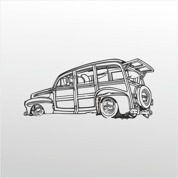 Folyo Sticker Klasik Araba 160cm Uzunluk - Image 1