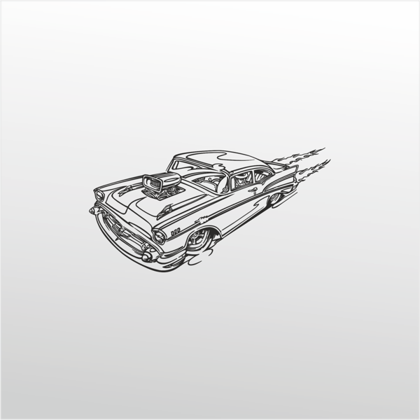 Folyo Sticker Klasik Araba 70cm Uzunluk - Image 1