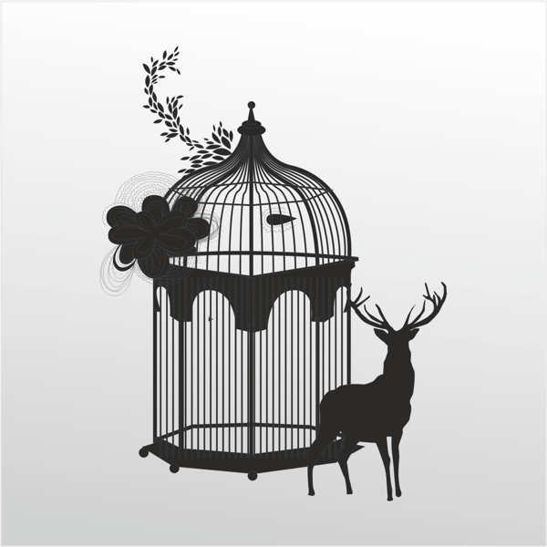 Folyo Sticker Kuş Kafesi 100cm Uzunluk - Image 1