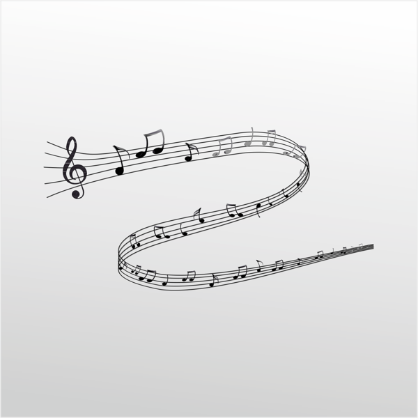 Folyo Sticker Müzik Notaları 130cm Uzunluk - Image 1