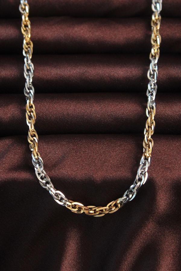 316L Çelik Çift Renk Hallow Model Kolye - EBJ240714W25377 - Image 1