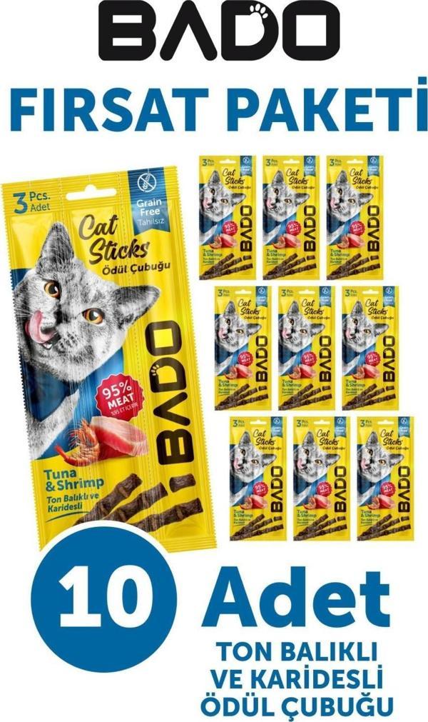 Bado Kedi Ödül Çubuğu Ton Balıklı ve Karidesli 3x5gr 10Lu - Image 1