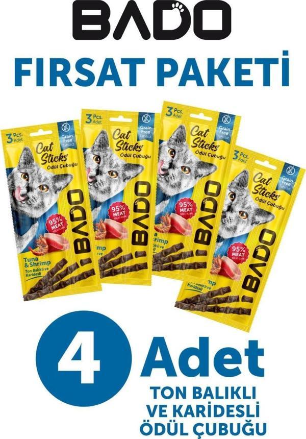 Bado Kedi Ödül Çubuğu Ton Balıklı ve Karidesli 3x5gr 4Lü - Image 1
