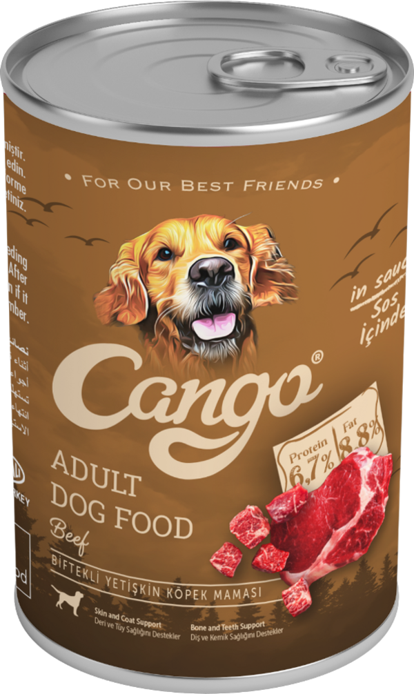 Cango Yetişkin Yaş Köpek Maması Etli Biftekli 415Gr - Image 1
