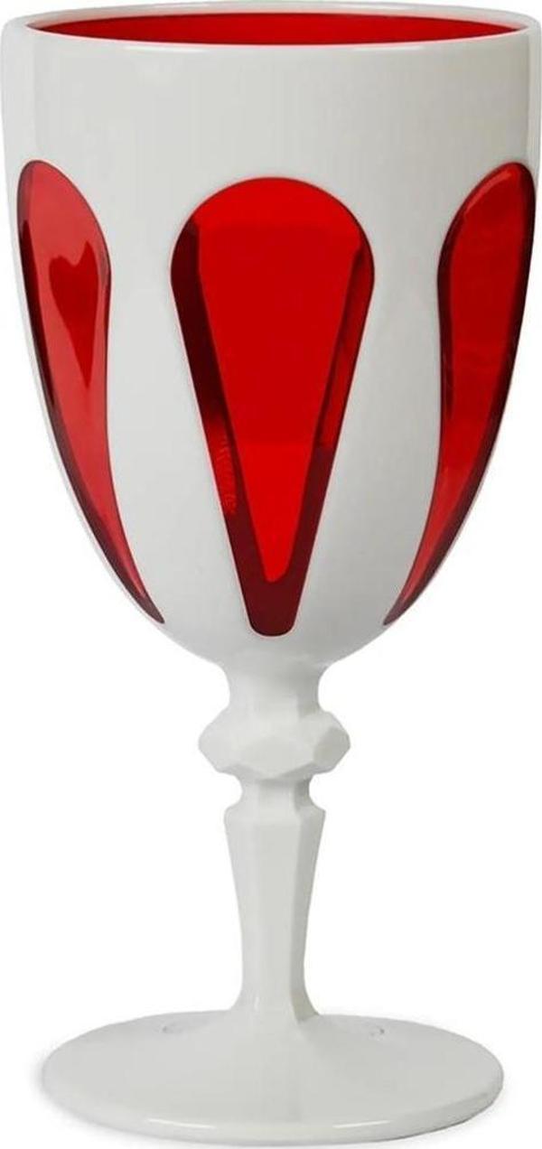 Baci Milano Aqua Bı- Color Kadeh Akrilik Beyaz-Kırmlzı - Image 1