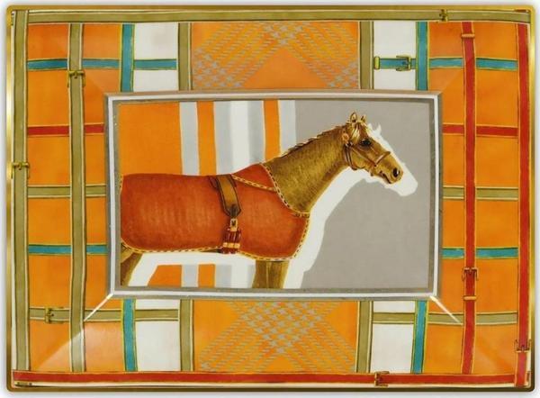 Baci Milano Horses Dikdörtgen Tepsi Melamin - Turuncu - Image 1