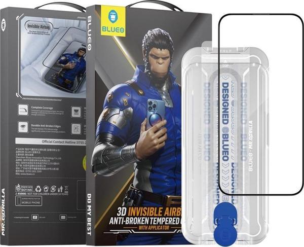 Blueo iPhone 15 Plus Uyumlu 3D Invisible Airbag Anti-Broken Uygulama Aparatlı Cam Ekran Koruyucu - Image 1
