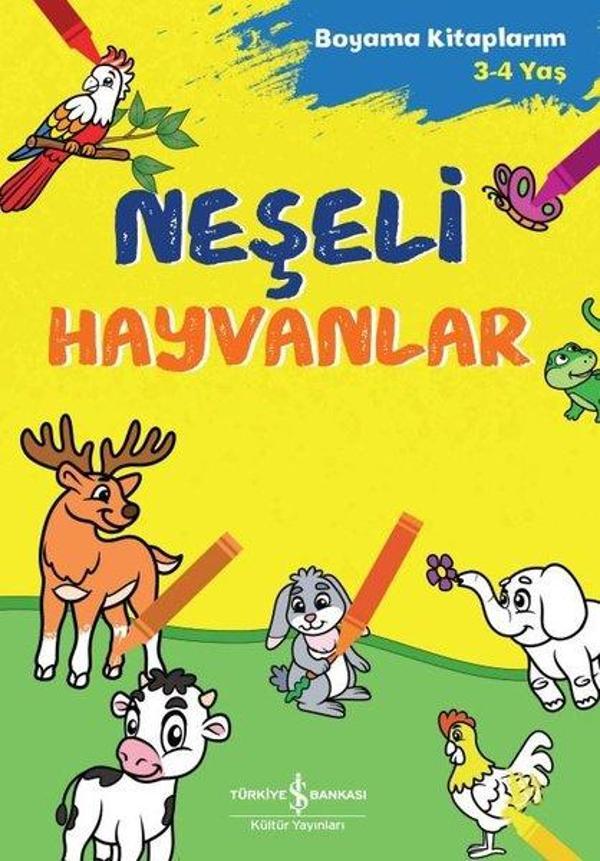 Neşeli Hayvanlar - Boyama Kitaplarım 3-4 Yaş - İş Bankası Kültür Yayınları - Image 1