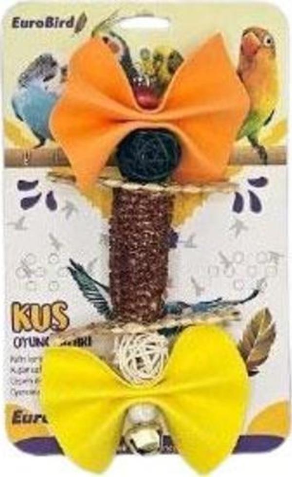 EuroBird Kuş Oyuncağı Zilli 2 Keçe 2 Top 1 Koçan - Image 1