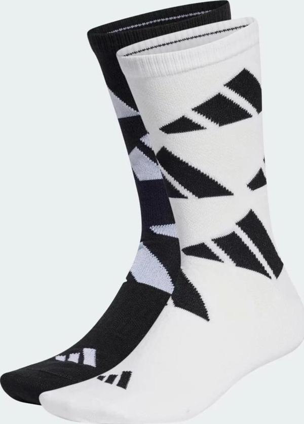 Adidas HT3462 Aeroready 2Li Siyah Beyaz Spor Çorap - Image 1