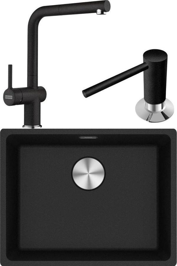 Franke Maris MRG 110-52 Granit Eviye-Active Plus 2.0 Armatür-Sıvı Sabunluk Üçlü Set Nero - Image 1