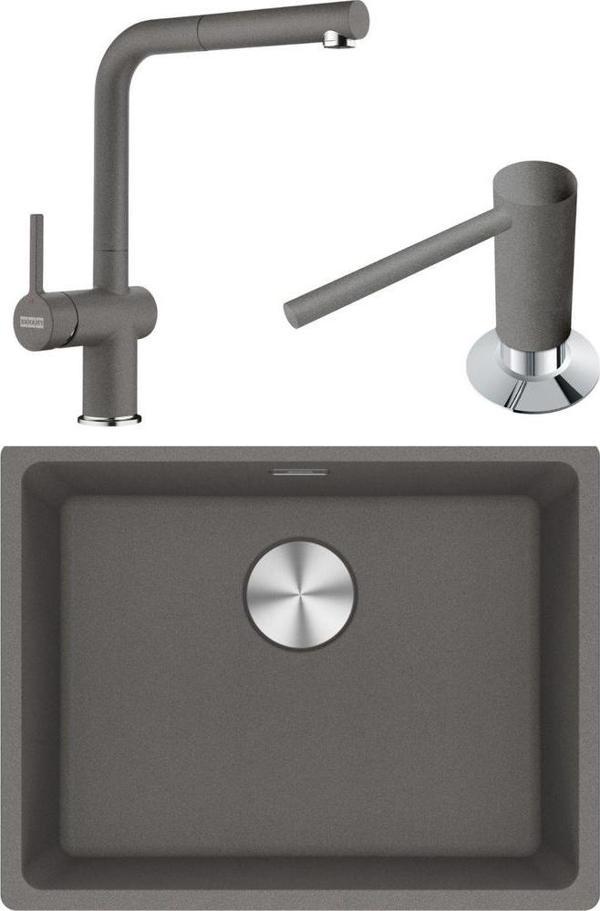 Franke Maris MRG 110-52 Granit Eviye-Active Plus 2.0 Armatür-Sıvı Sabunluk Üçlü Set Stone Grey - Image 1