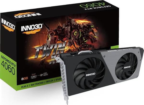 INNO3D RTX4060 TWIN X2 GDDR6 128BIT N40602-08D6-173051N 8GB EKRAN KARTI - Image 1