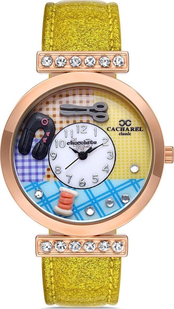 Cacharel CC Genç Kız Dikiş Nakış Model Simli Kol Saati - Image 1