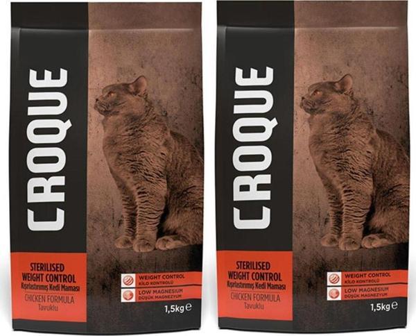 Croque Tavuklu Kısırlaştırılmış Kedi Maması 1,5 Kg X 2 Paket - Image 1
