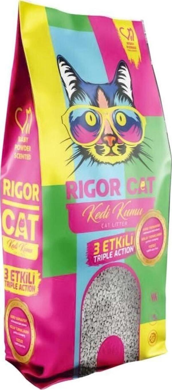 GÜLEN MARKET Rigor Cat Bentonit Kedi Kumu Bebek Pudra Kokulu 10l - Image 1