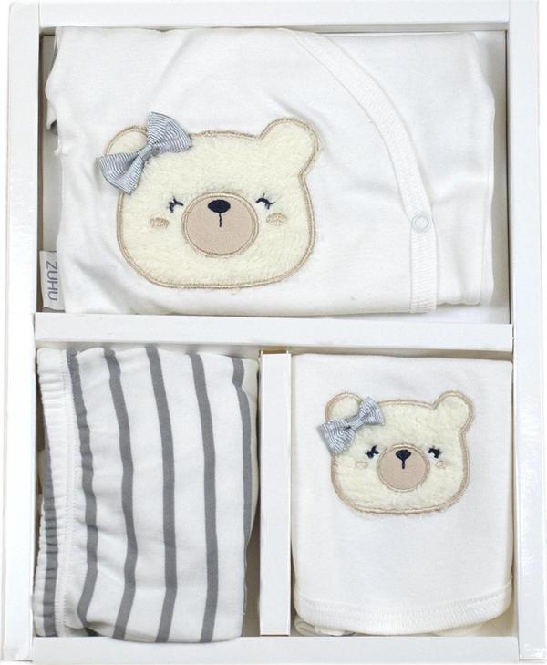 Erkek Bebek Ayıcık Lüks 5 Li Hastane Çıkışı Yenidoğan Seti STL6219 - Image 1