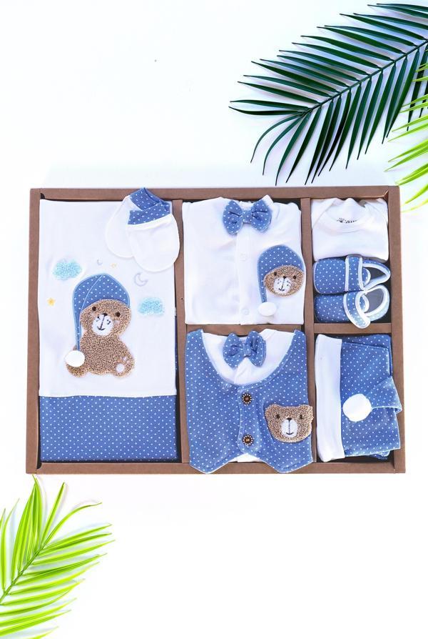 Erkek Bebek Mavi Lüks 10 Lu Hastane Çıkışı Seti STL6481 - Image 1