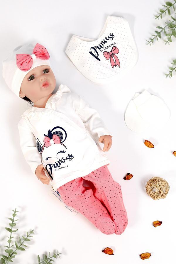 Kız Bebek 5 Li Fiyonglu Prenses Hastane Çıkışı Seti STL6511 - Image 1