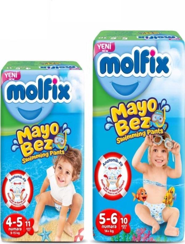 Molfix Ikili Paket Mayo Bebek Bezi 5 - 6 Beden 10 Adet 14+Kg - 4 - 5 Beden 11 Adet 9 - 15Kg - Image 1