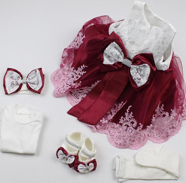 Kız Bebek Mevlüt Elbisesi Gelinlik Fransız Dantelli Abiye 10052 - Image 1