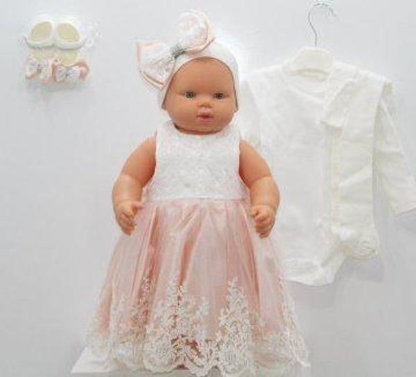 Kız Bebek Mevlüt Elbisesi Gelinlik Fransız Dantelli Abiye STL11015 - Image 1