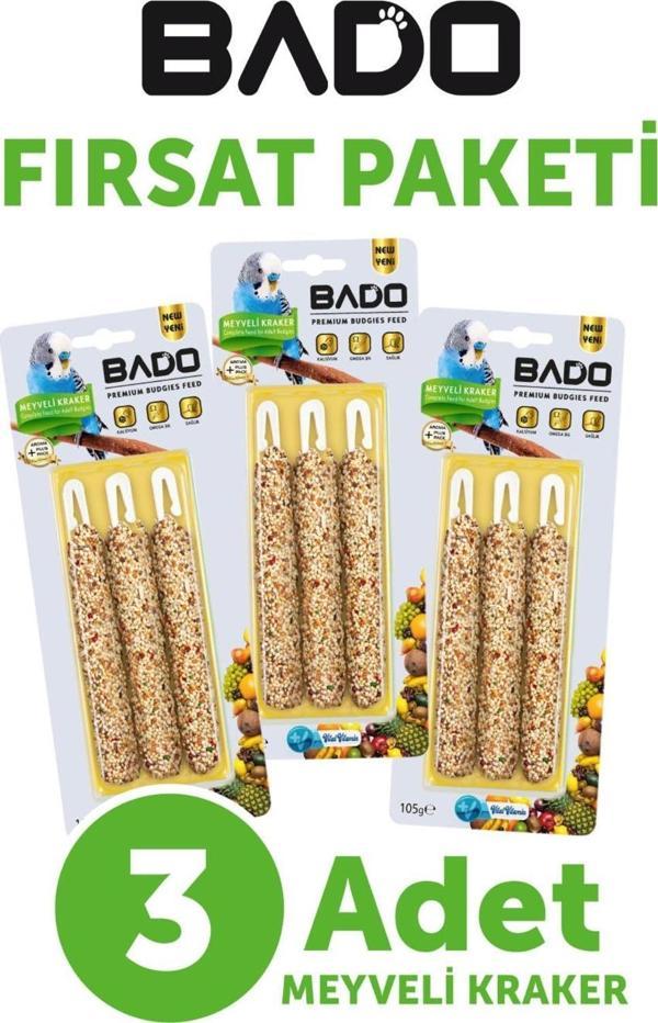 Bado Muhabbet Kuş Krakeri Meyveli 105GR 3Lü - Image 1