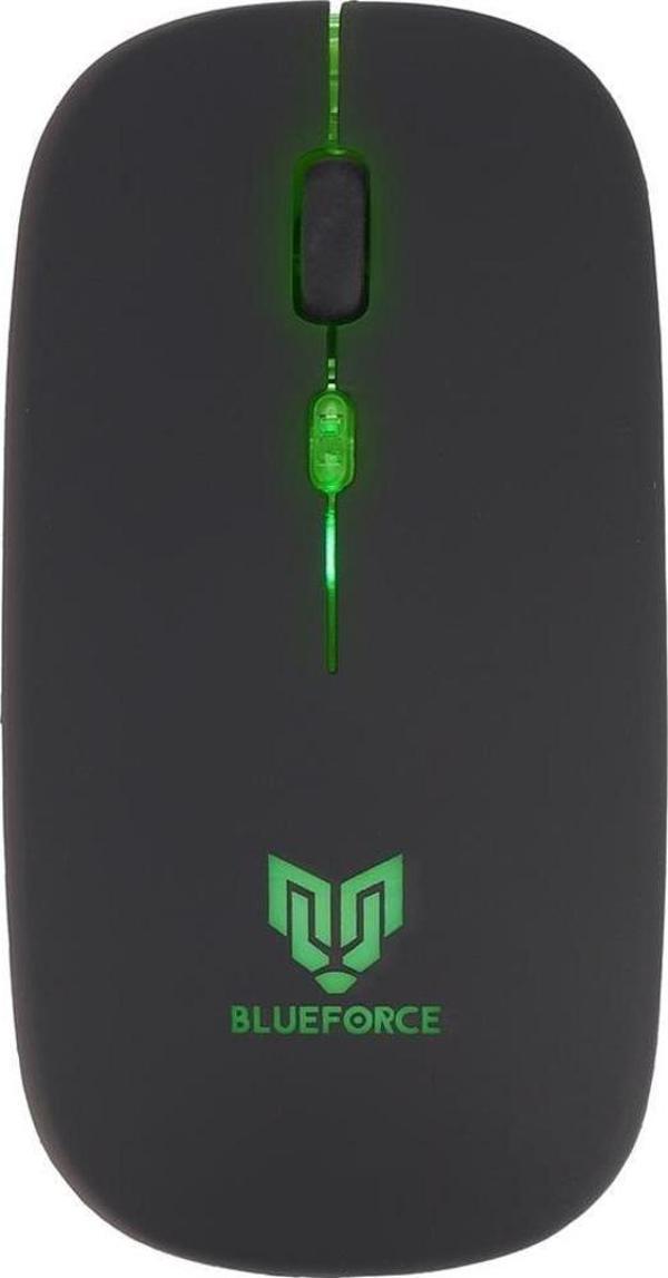 Blueforce 2,4Ghz Bluetooth Wireless Kablosuz Sessiz Mouse Siyah Işıklı - Image 1