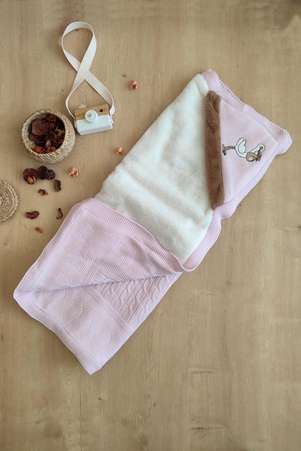 Kız Bebek Pembe Triko Battaniye Welsoft STL6396 - Image 1