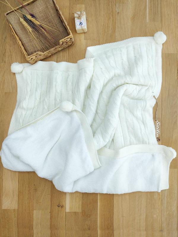 Kız Erkek Bebek Krem Triko Battaniye Welsoft STL4943 - Image 1