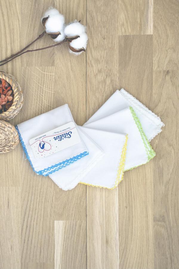 Organik % 100 Pamuk Bebek Ağız Silme Mendili 10'lu Bebek Mendil STL6060 - Image 1