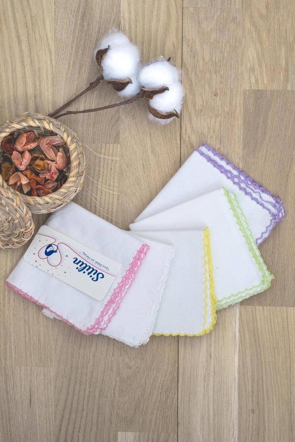 Organik % 100 Pamuk Bebek Ağız Silme Mendili 10'lu Bebek Mendil STL6061 - Image 1