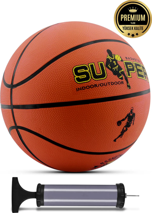 Orijinal Basketbol Topu Iç Dış Mekan Pompa Hediyeli 7 Numara Turuncu - Image 1